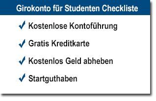 Girokonto für Studenten Checkliste